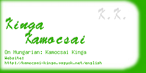 kinga kamocsai business card